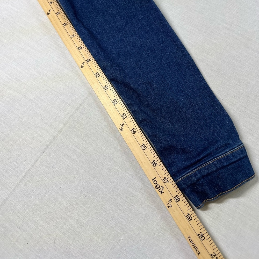 Kensie Jeans-Jean Jacket Size S Cropped Blue Denim Button Up. Dark Blue Wash - Picture 7 of 8